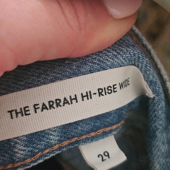 Aritzia Denim Forum The Farah High Rise Wide Leg Zip Fly Jeans - 7 yes Bleu Tabo - Picture 3 of 6